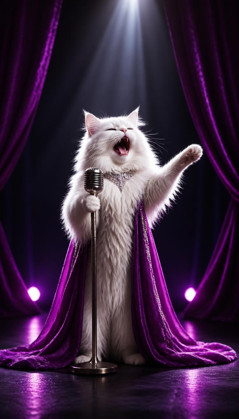AI voice created with CatMagic AI — Opera cat sings the ad